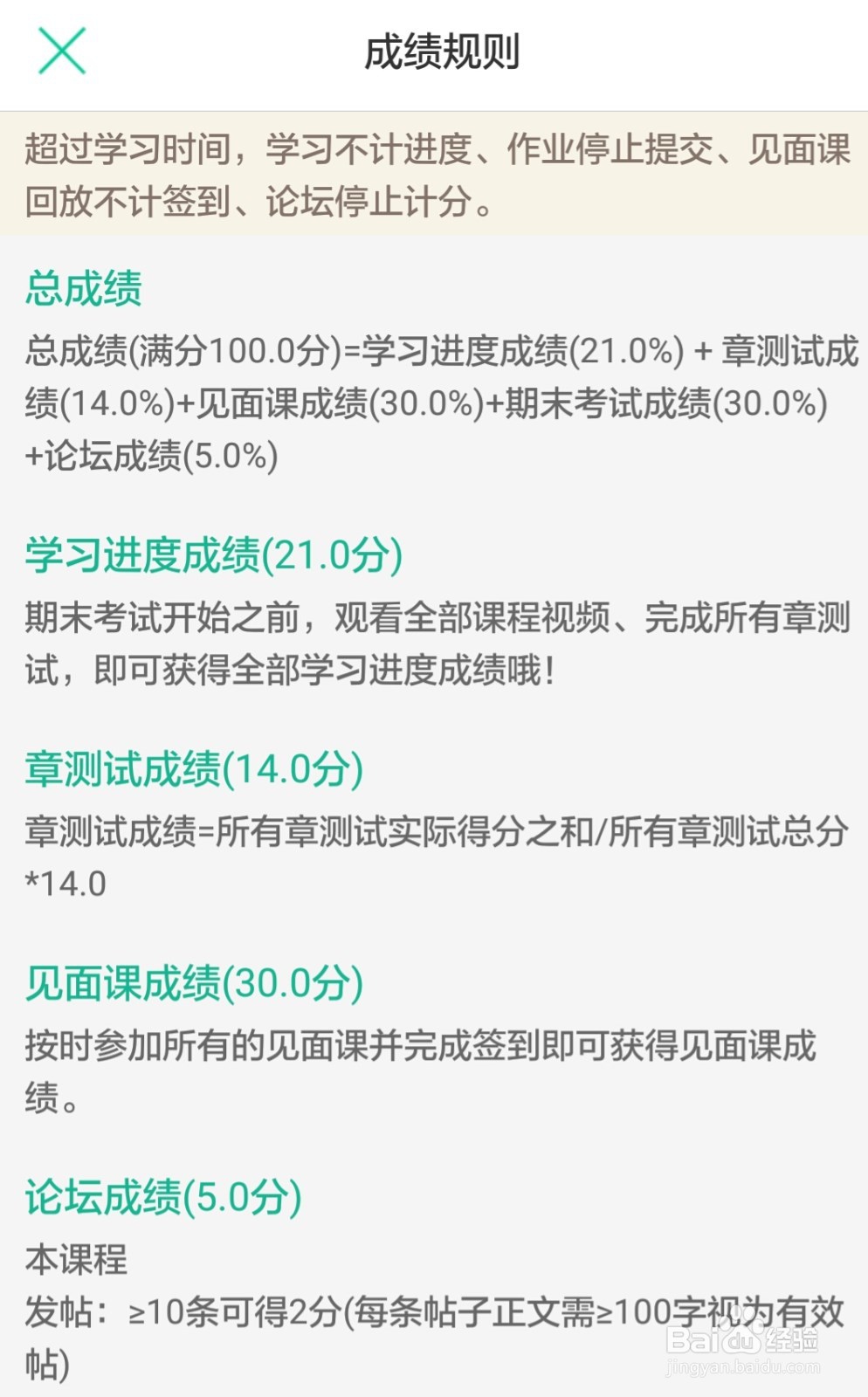 智慧树学分课如何看成绩规则?