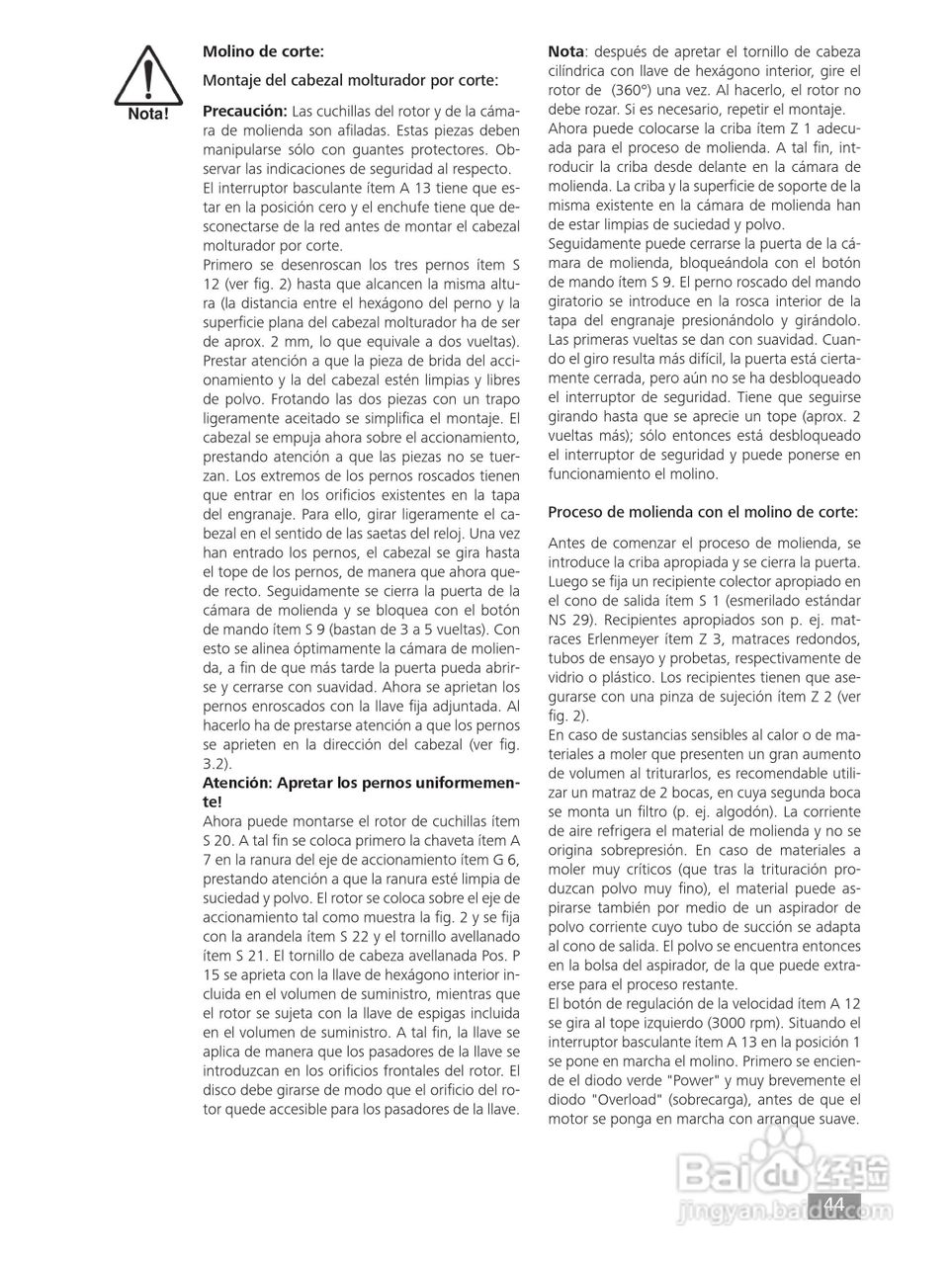 IKA MF10精细研磨机使用说明书:[5]