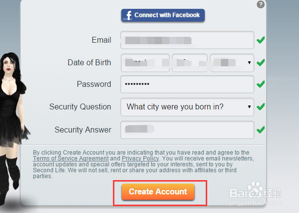 怎样注册secondlife第二人生的号