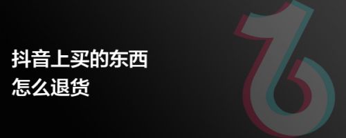 抖音上买的东西怎么退货