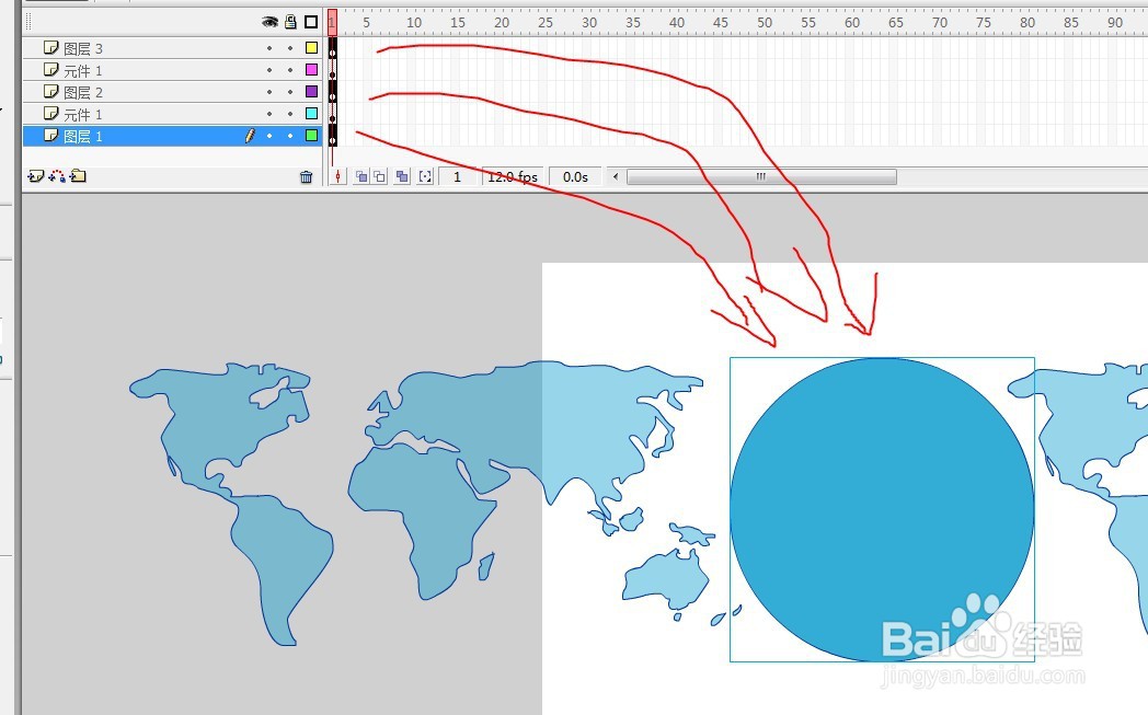 flash制作地球内部转动的效果