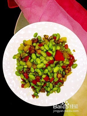下酒菜毛豆炒肉丁怎么做详细教程图解