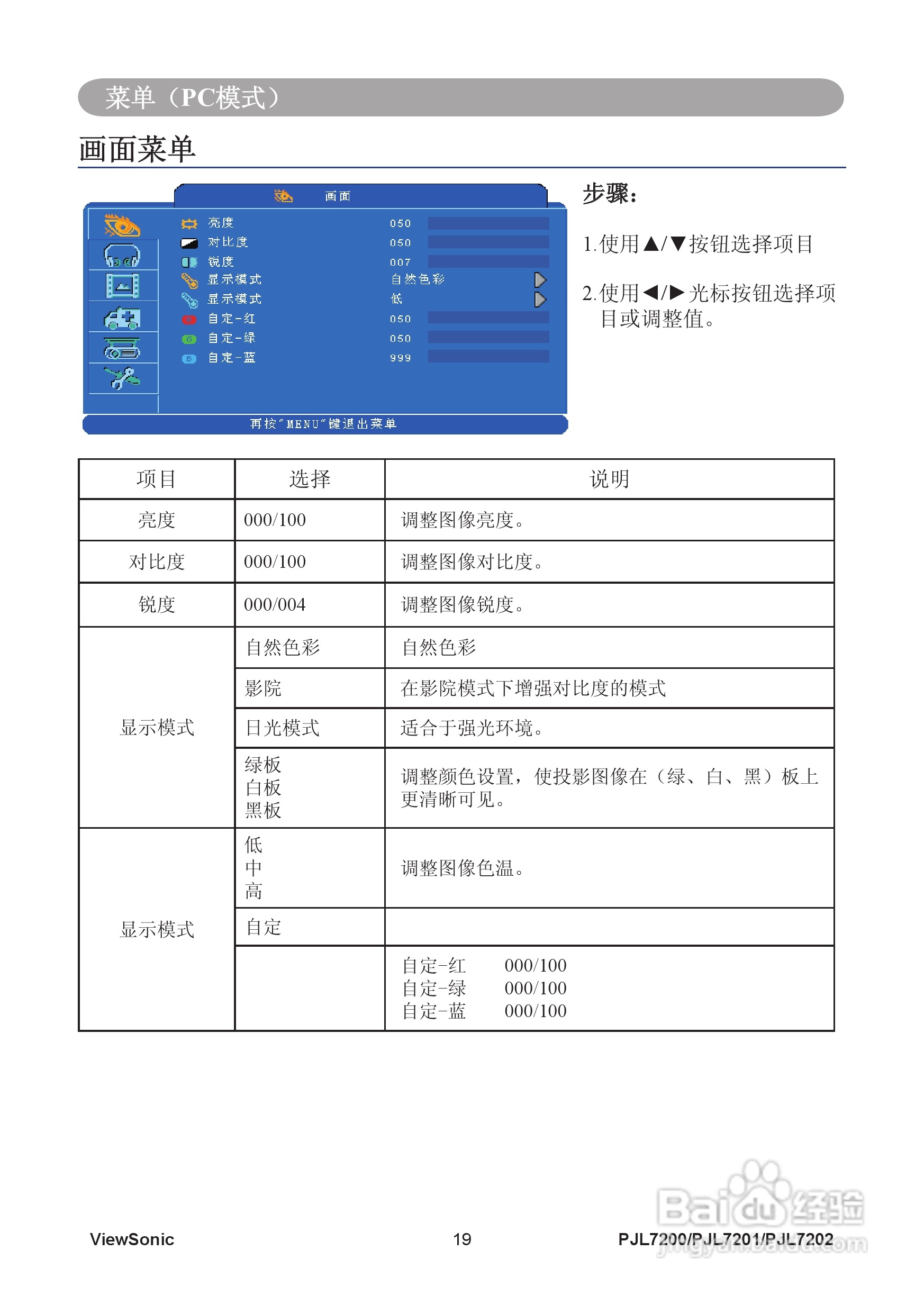 优派PJL7200投影机使用说明书:[3]