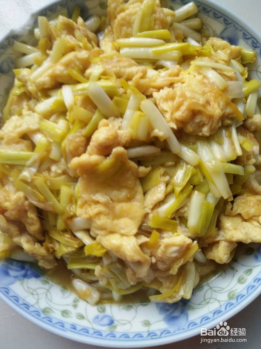 私房菜——蒜黄炒鸡蛋。