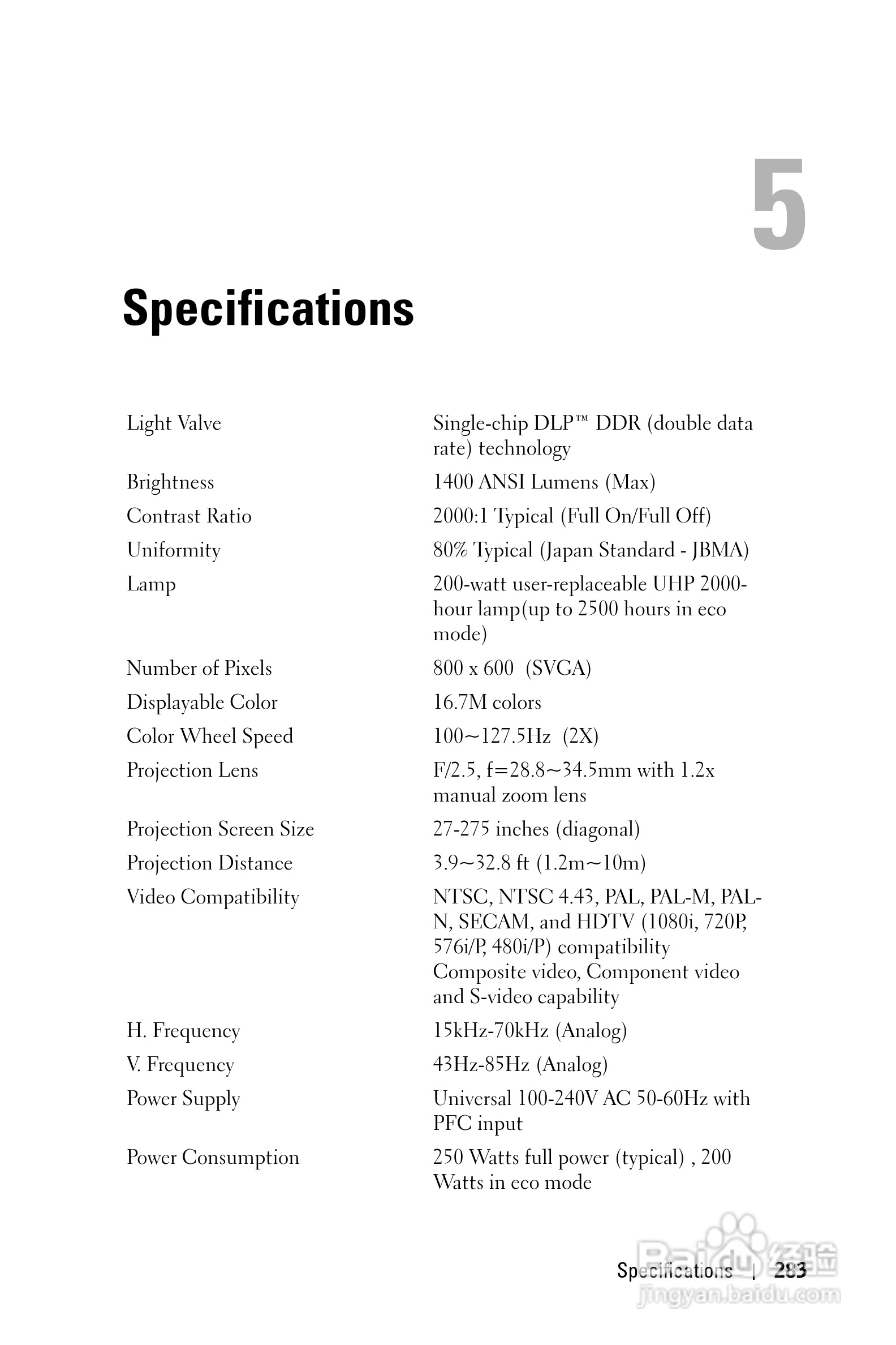 DELL Dell 1100MP Projector投影机说明书:[29]