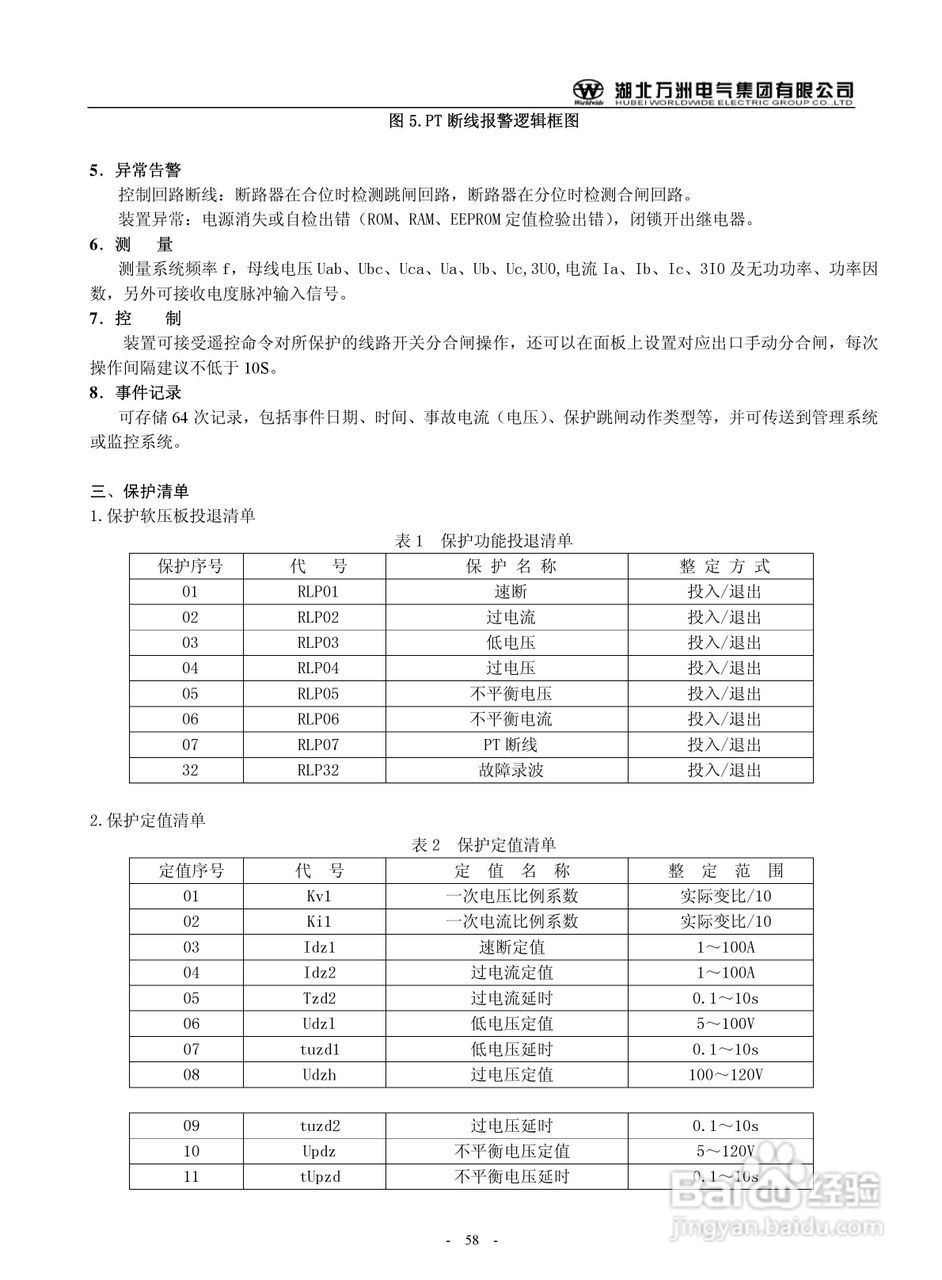 万洲WZB-2671A-3000微机母线绝缘监察保护装置使用说明:[6]