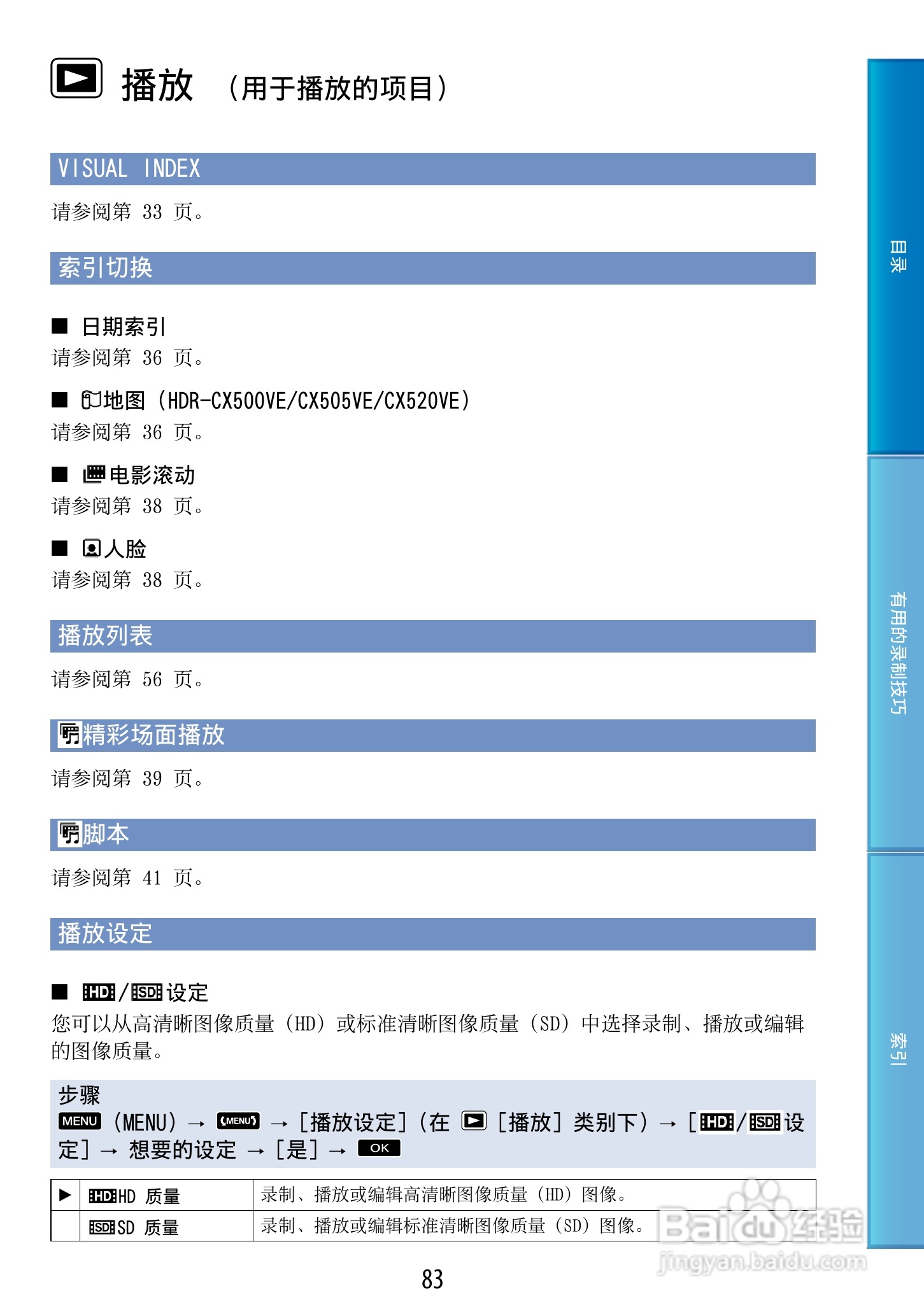 索尼HDR-CX500E 数码摄像机使用说明书:[9]