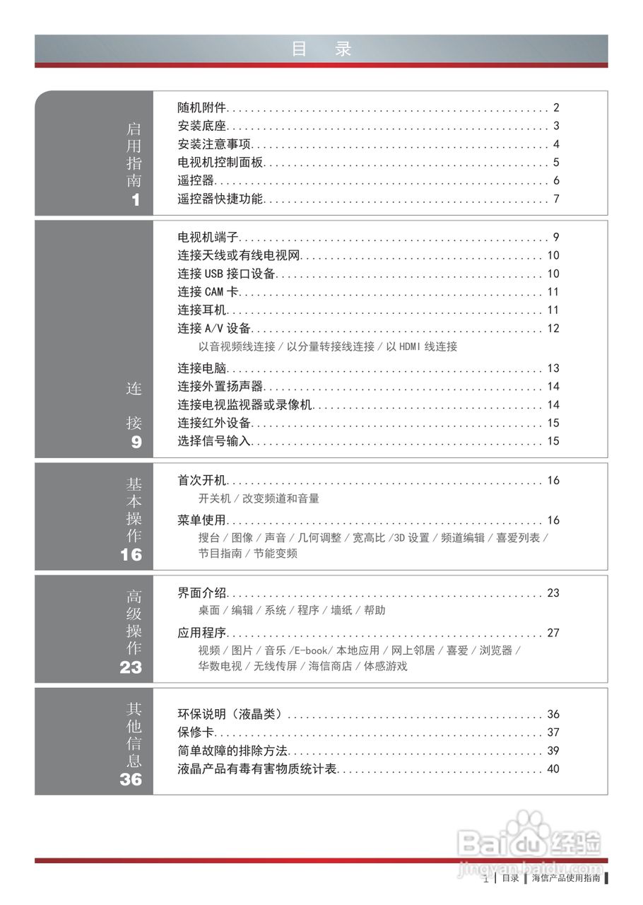 海信LED55XT710G3D液晶彩电使用说明书:[1]