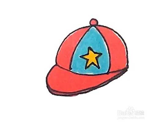 画鸭舌帽儿童卡通简笔画教程