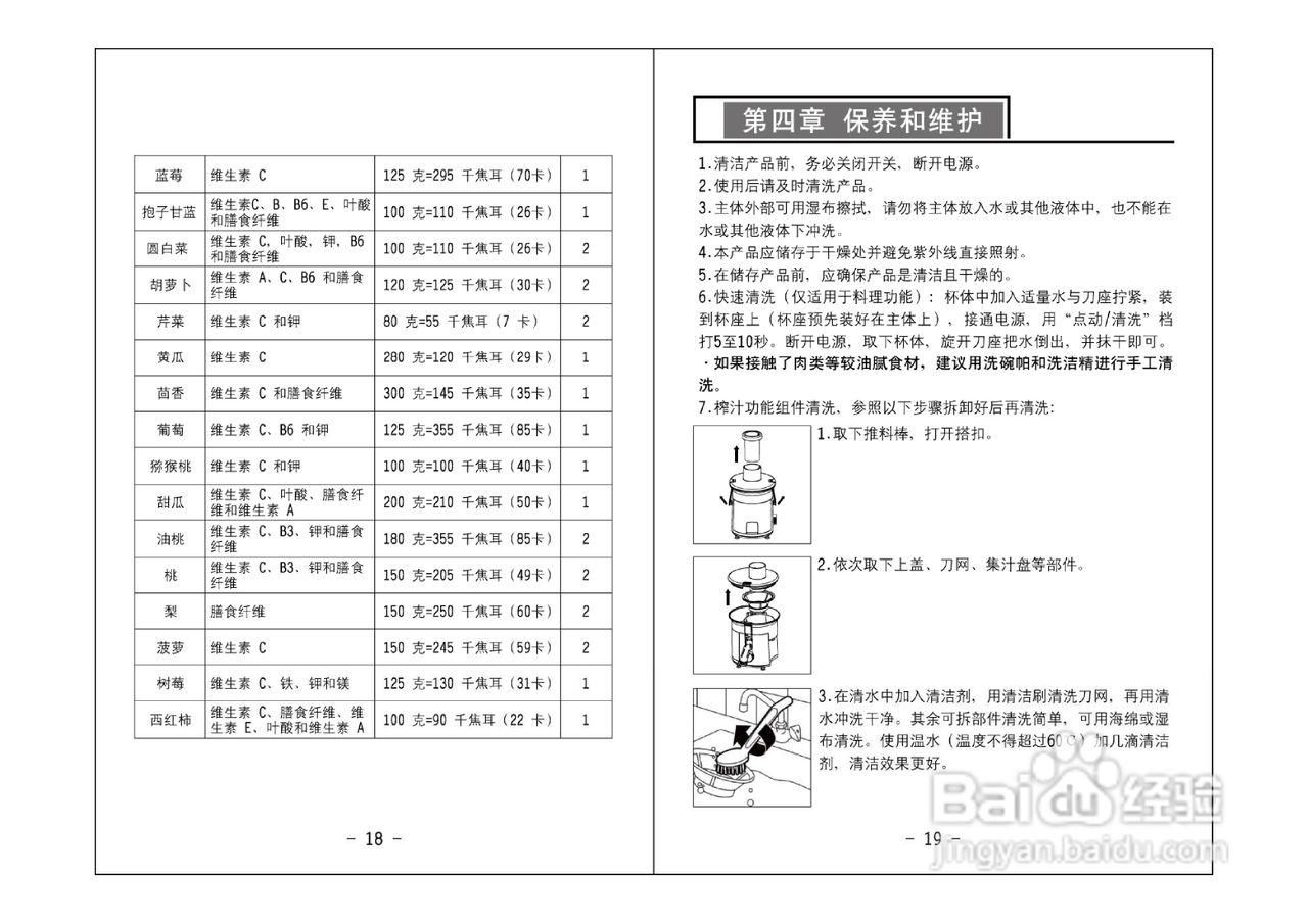 九阳榨汁机jyz-c511型使用说明书