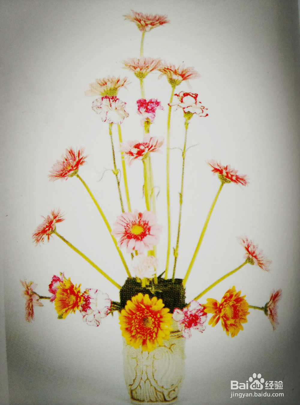 怎样插制三角形的花型