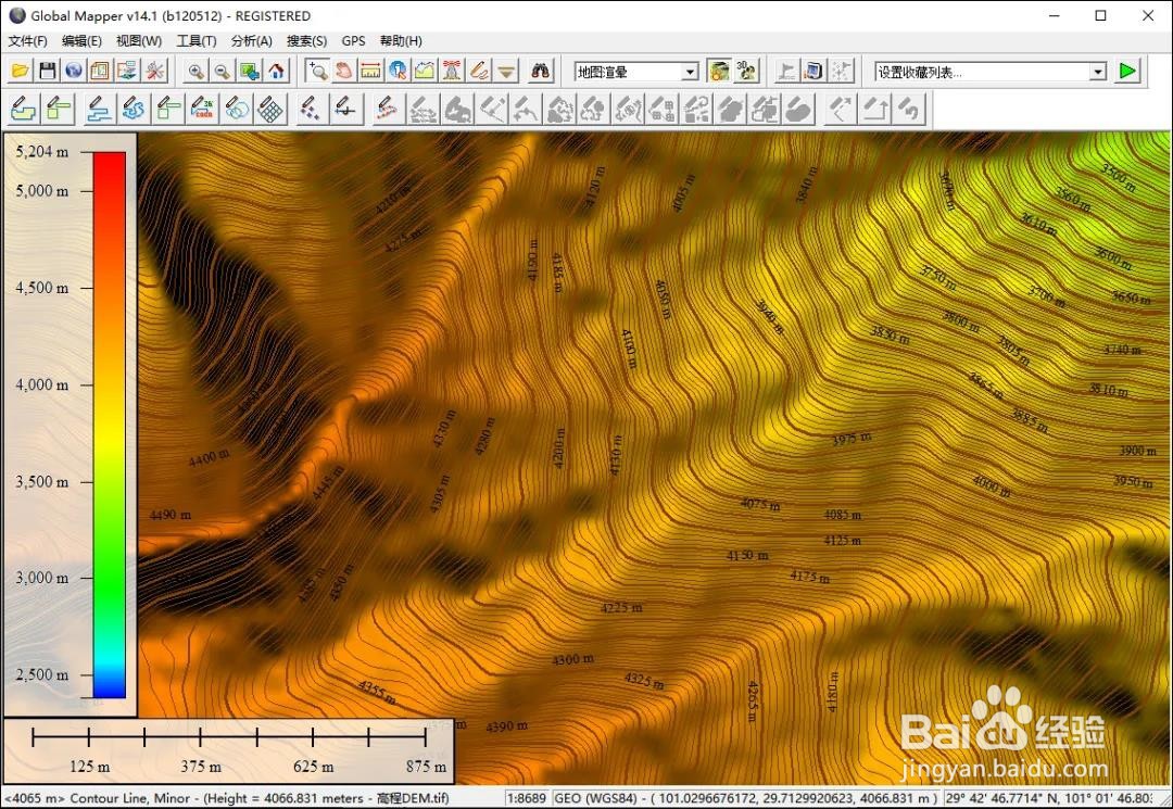NASA12.5米高程DEM下载与5米等高线的提取方法