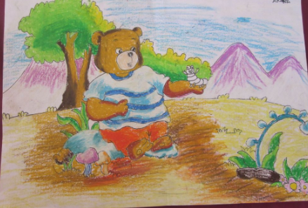 《山村孩子的画》里,三个