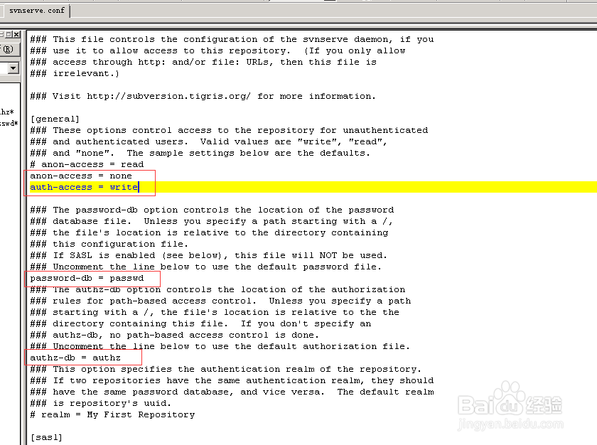 如何配置SVN服务器端的用户和权限？