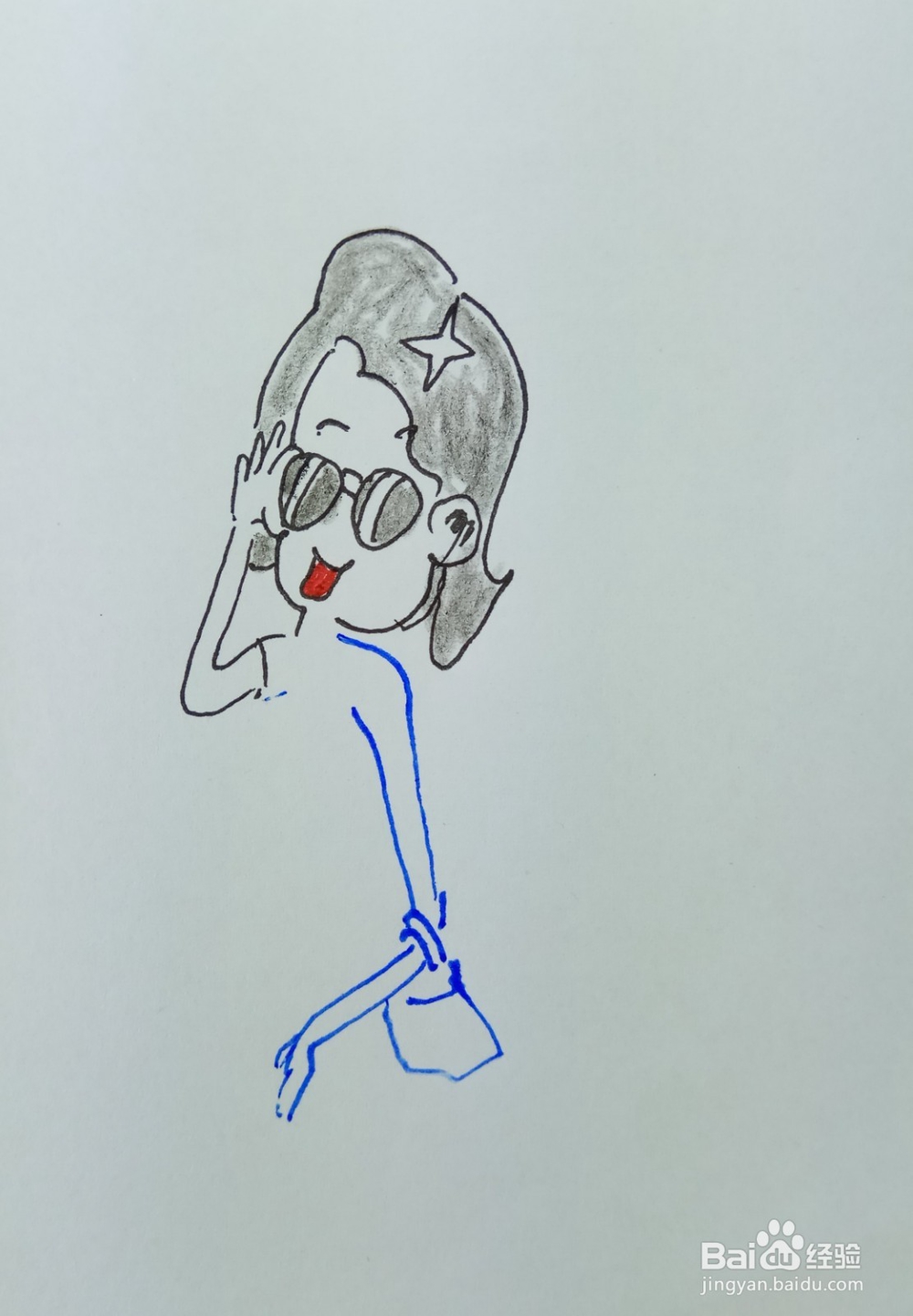 怎样画儿童简笔画“围裙妈妈戴眼镜”？