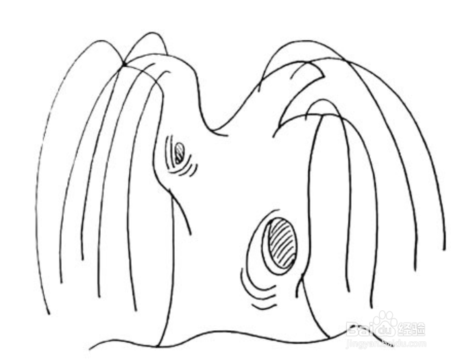 怀旧风柳树简笔画