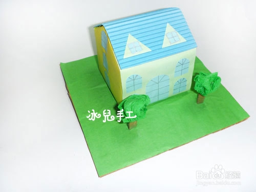 牛奶盒废物利用——漂亮的房子手工