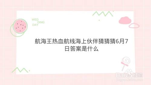 航海王热血航线海上伙伴猜猜猜答案是什么