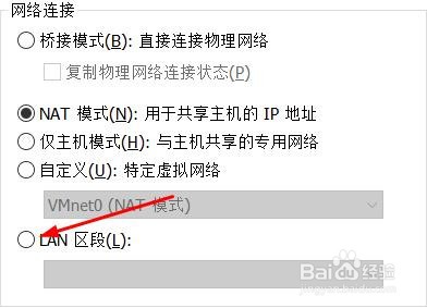 虚拟机如何选择LAN区段