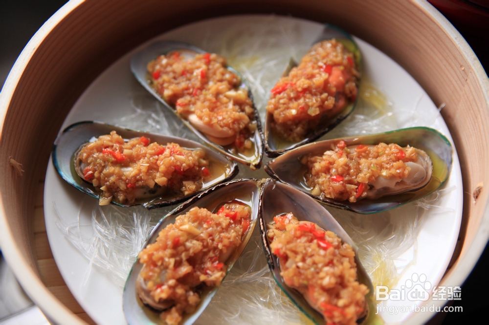 自己做海味鲜达蒜蓉粉丝青口贝海鲜美食