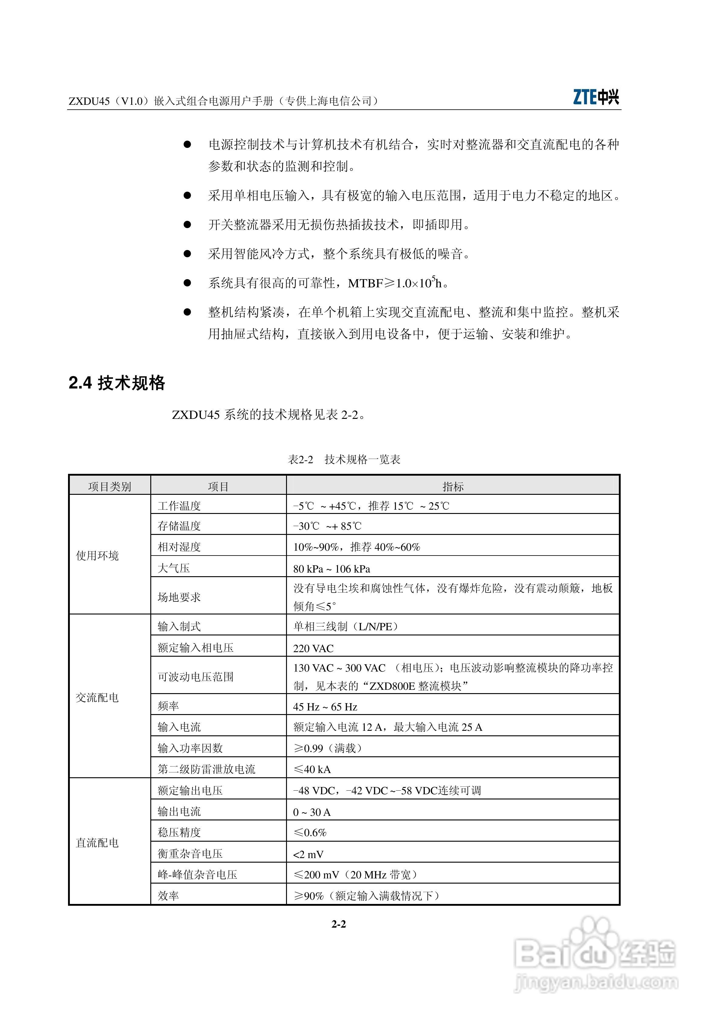 ZXDU45(V1.0)嵌入式组合电源用户手册:[2]