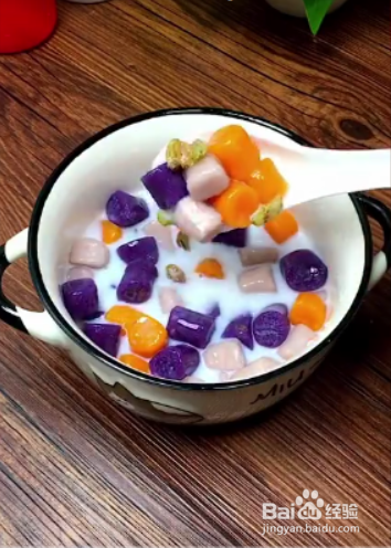 如何制作三色芋圆？