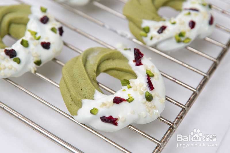 圣诞花环抹茶曲奇制作