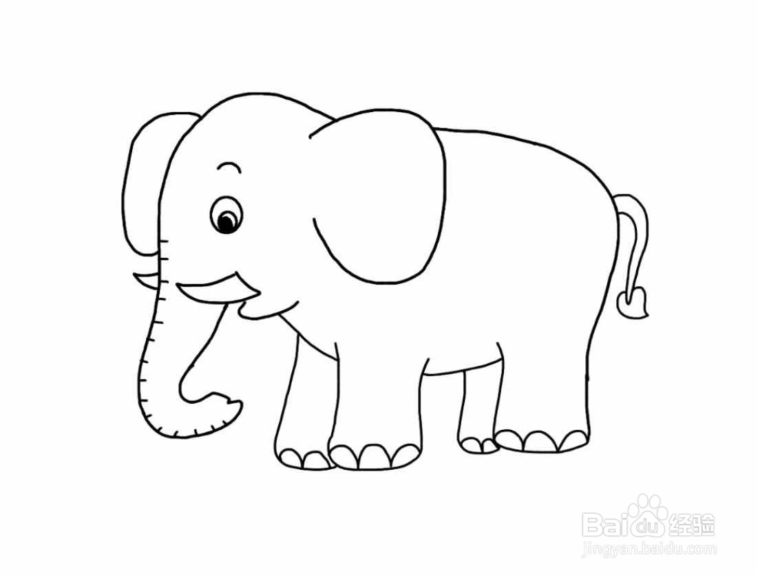 怎么画大象简笔画