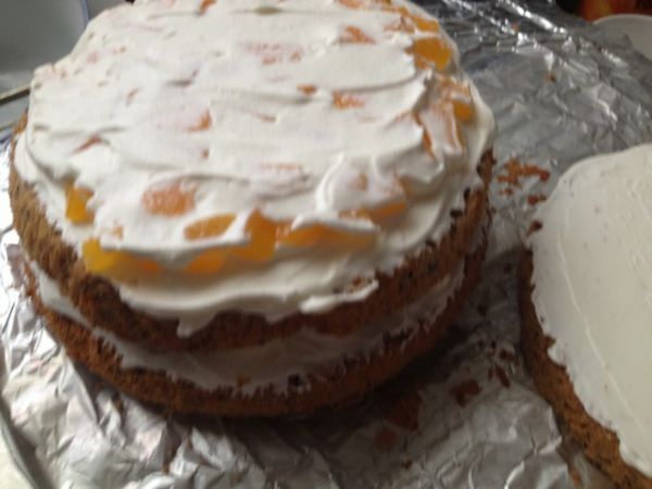 黄桃巧克力戚风裸蛋糕