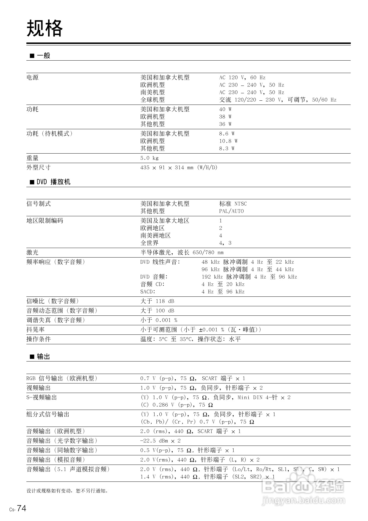 安桥DVD播放机DV-SP800型使用说明书:[4]