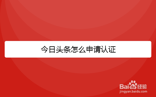 今日头条怎么申请认证