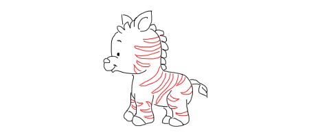 卡通斑马怎么画
