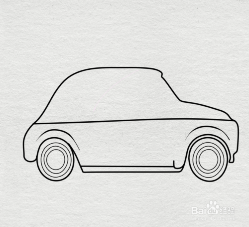 简笔画-如何画卡通版小轿车的简笔画