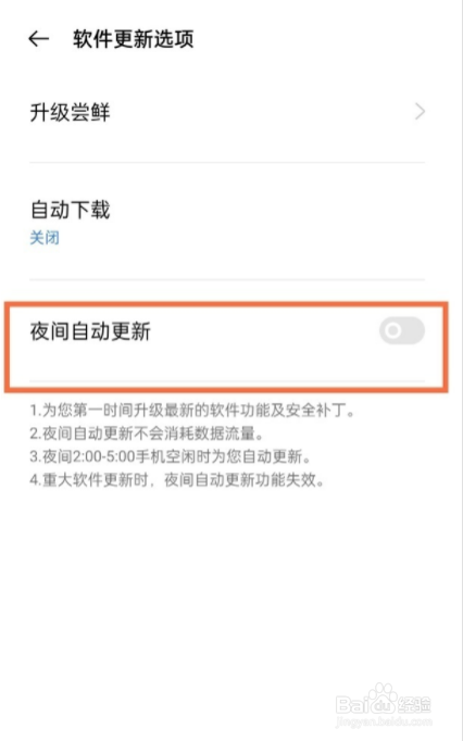 realmegtneo2如何关闭夜间自动更新