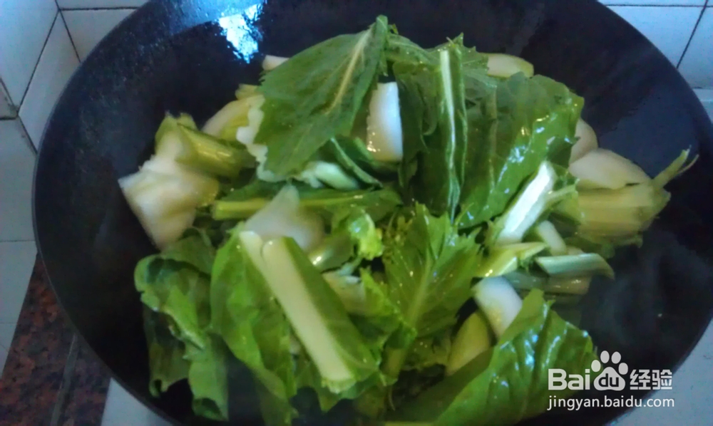 健康素食--蒜香大芥菜