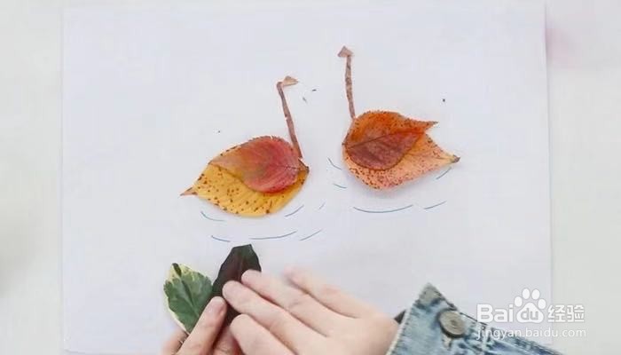 用树叶怎么做手工贴画