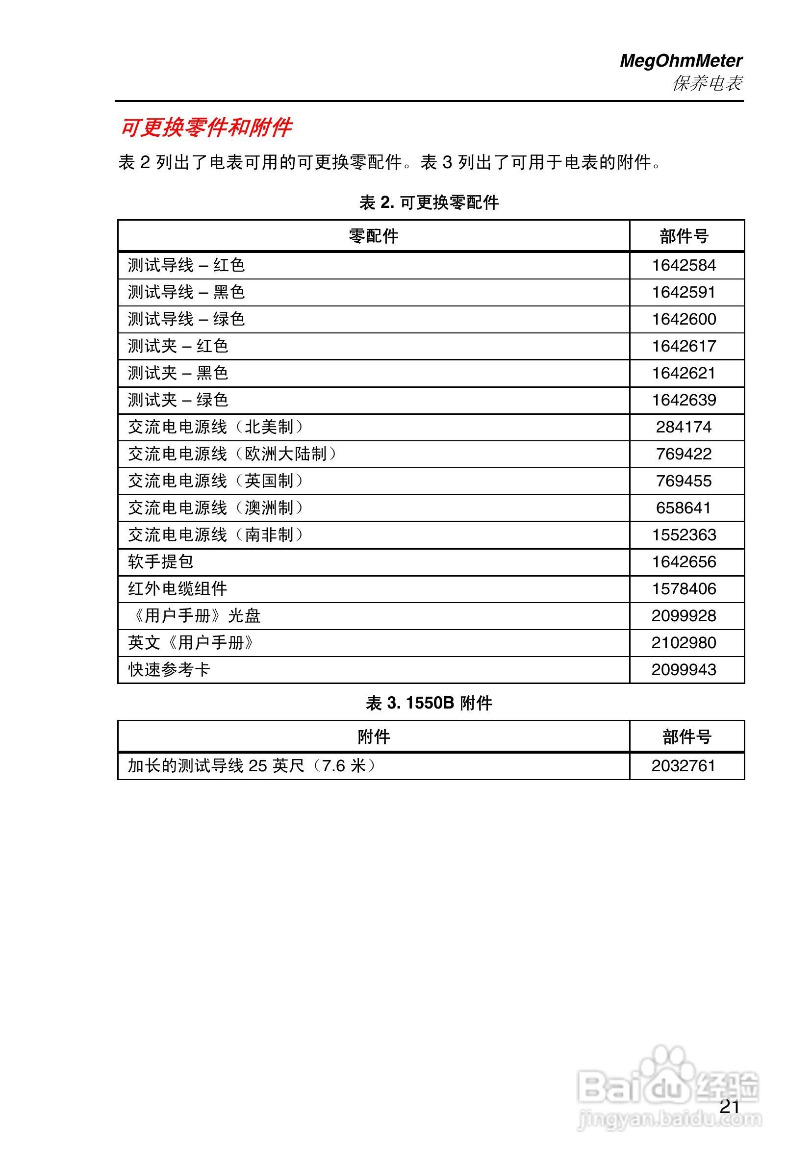 福禄克1550B兆欧表使用说明书:[3]