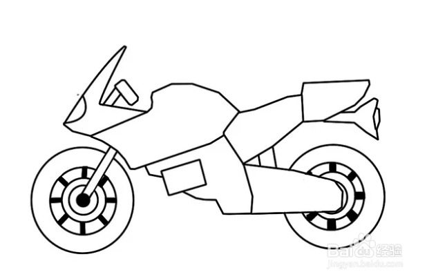 如何画摩托车