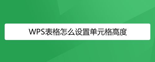 WPS表格怎么设置单元格高度