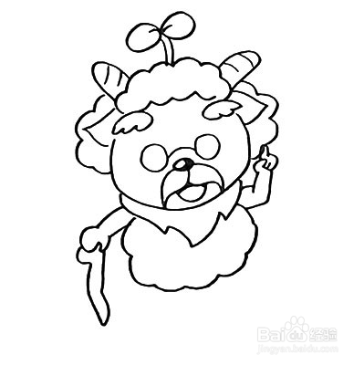手绘简笔画之慢羊羊的画法