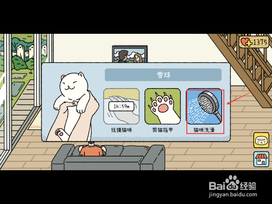 萌宅物语怎么给猫咪洗澡