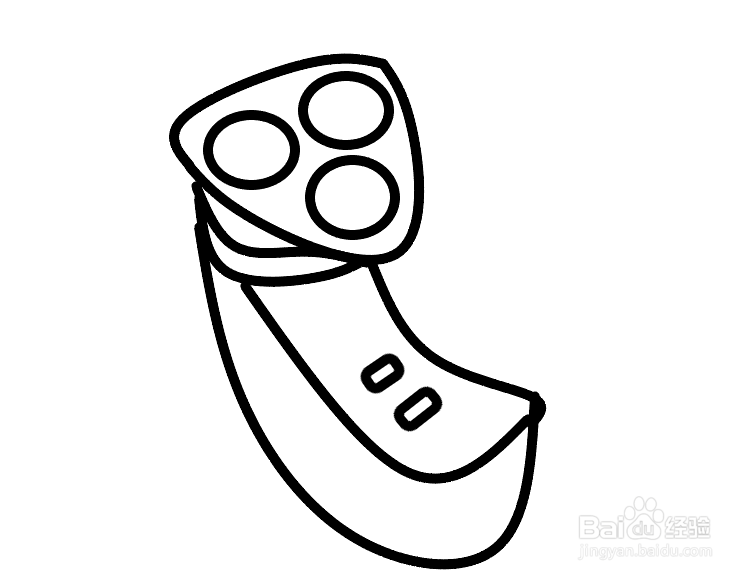 电动刮胡刀简笔画的画法