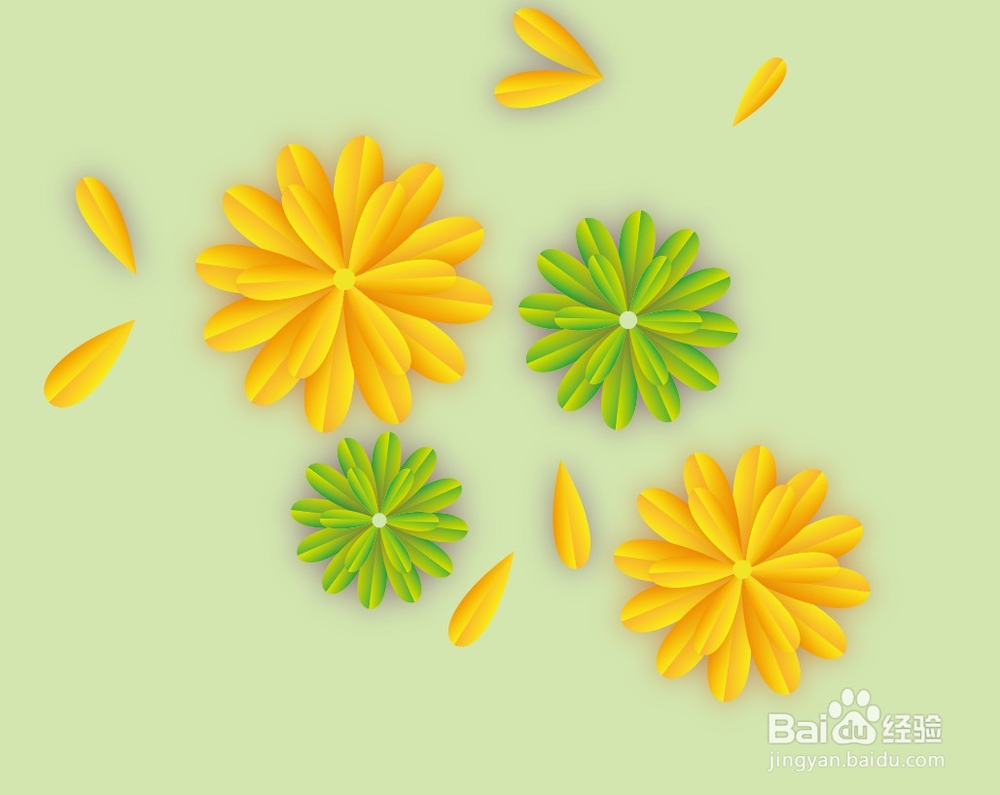 AI绘制清新矢量花朵