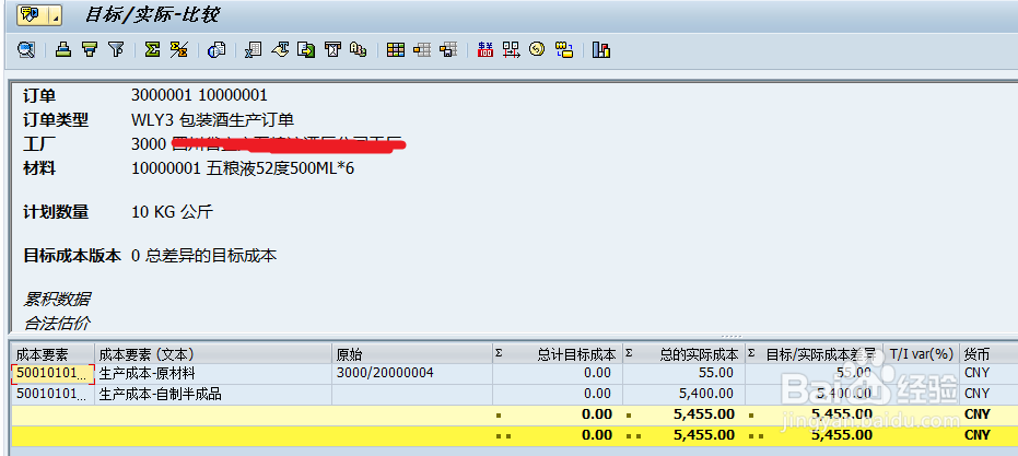 原创SAP生产过程及成本核算过程演示