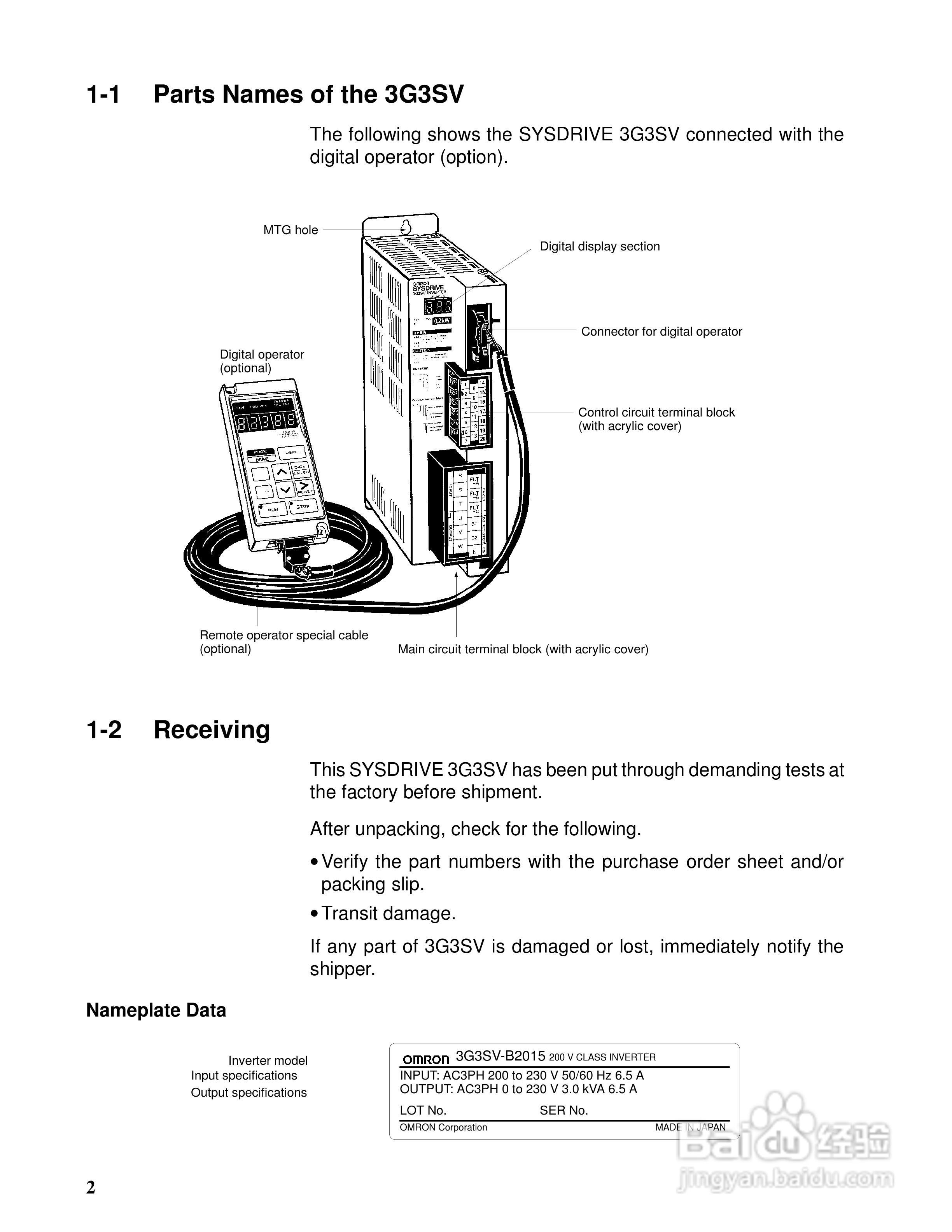 欧姆龙3G3SV-BB037-E变频器说明书:[1]