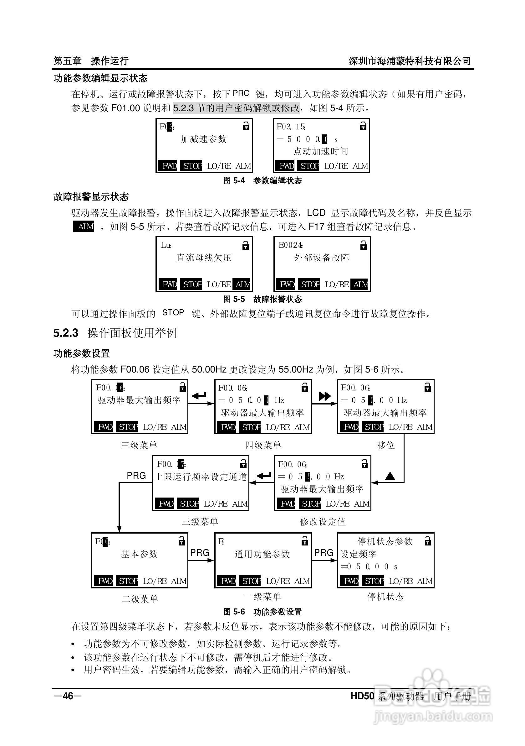 海浦蒙特HD50-6T400G高性能矢量控制驱动器用户手册:[6]