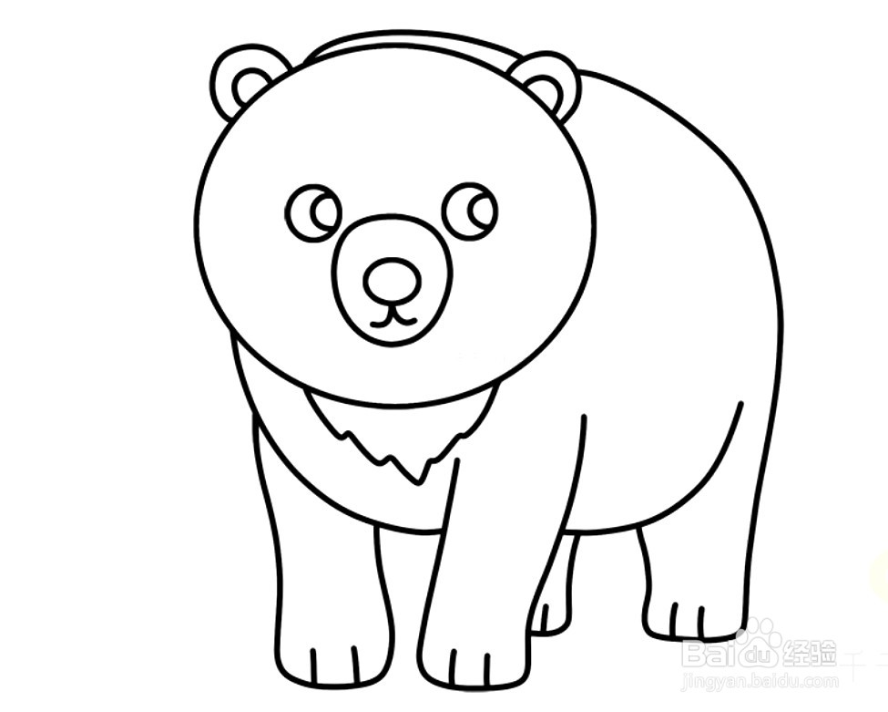 怎么画一只最简单的熊图片