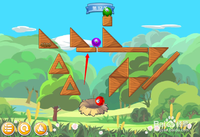 小游戏泡泡鸟历险记第12关