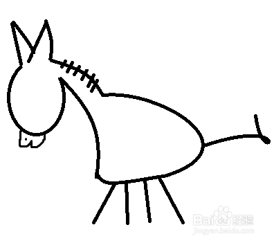 简笔画-小毛驴的简笔画如何画