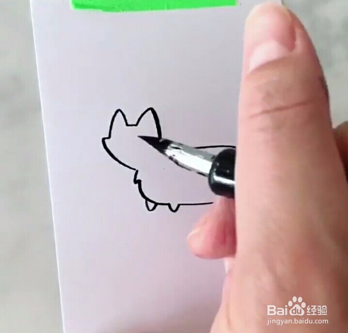 怎样画短腿柯基